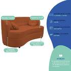 Sofá Curvo 2 Lugares Orgânico Sala Recepção Escritório Decora