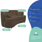 Sofá Curvo 2 Lugares Orgânico Sala Recepção Escritório Decora