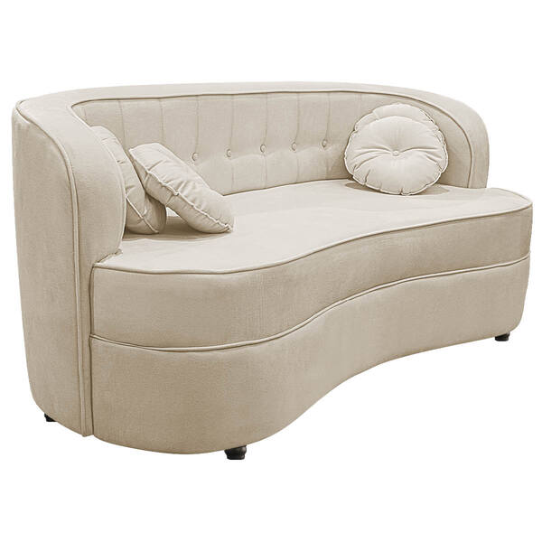 Sofá Curvo 2 Lugares Orgânico Sala Recepção Escritório Decora