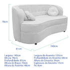 Sofá Curvo 2 Lugares Orgânico Sala Recepção Escritório Decora