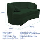 Sofá Curvo 2 Lugares Orgânico Sala Recepção Escritório Decora