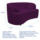 Sofá Curvo 2 Lugares Orgânico Sala Recepção Escritório Decora