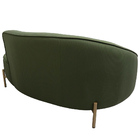 Sofá Curvo 3 Lugares 180cm Braço Dir. Thommy Pés Ouro Linho V