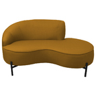 Sofá Curvo 3 Lugares 180cm Braço Dir. Thommy Pés Preto Linho