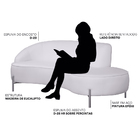 Sofá Curvo 3 Lugares 180cm Braço Dir. Thommy Pés Preto Linho