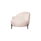 Sofá Curvo 3 Lugares 180cm Braço Dir. Thommy Pés Preto Linho