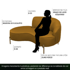 Sofá Curvo 3 Lugares 180cm Braço Esq. Thommy Pés Ouro Linho M