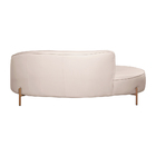 Sofá Curvo 3 Lugares 180cm Braço Esq. Thommy Pés Ouro Linho O