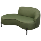 Sofá Curvo 3 Lugares 180cm Braço Esq. Thommy Pés Preto Linho