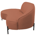 Sofá Curvo 3 Lugares 180cm Braço Esq. Thommy Pés Preto Linho