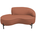 Sofá Curvo 3 Lugares 180cm Braço Esq. Thommy Pés Preto Linho