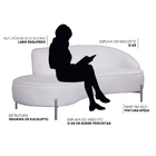 Sofá Curvo 3 Lugares 180cm Braço Esq. Thommy Pés Preto Linho