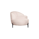 Sofá Curvo 3 Lugares 180cm Braço Esq. Thommy Pés Preto Linho