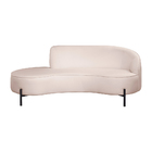 Sofá Curvo 3 Lugares 180cm Braço Esq. Thommy Pés Preto Linho