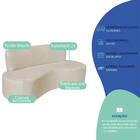 Sofá Curvo 3 Lugares Amsterdã 180cm Bouclé - Bege