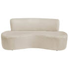 Sofá Curvo 3 Lugares Amsterdã 180cm Bouclé - Bege