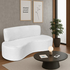 Sofá Curvo 3 Lugares Amsterdã 180cm Bouclé - Branco