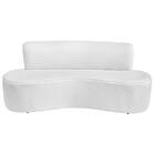 Sofá Curvo 3 Lugares Amsterdã 180cm Bouclé - Branco