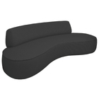 Sofá Curvo 3 Lugares Amsterdã 180cm Bouclé - Preto