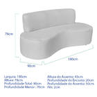 Sofá Curvo 3 Lugares Amsterdã 180cm Linho - Amarena Móveis -