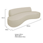 Sofá Curvo 3 Lugares Amsterdã 200cm Bouclé - Bege