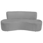 Sofá Curvo 3 Lugares Amsterdã 200cm Bouclé - Cinza