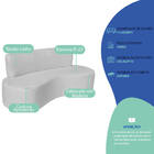 Sofá Curvo 3 Lugares Amsterdã 200cm Linho - Amarena Móveis -