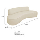 Sofá Curvo 3 Lugares Orgânico Escritório Recepção Sala Amster