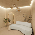 Sofá Curvo 3 Lugares Orgânico Escritório Recepção Sala Amster