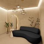 Sofá Curvo 3 Lugares Orgânico Escritório Recepção Sala Amster