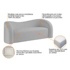 Sofá Curvo 3 Lugares Orgânico Sala Recepção Escritório Coréia