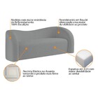 Sofá Curvo 3 Lugares Orgânico Sala Recepção Escritório Coréia