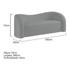 Sofá Curvo 3 Lugares Orgânico Sala Recepção Escritório Coréia