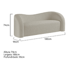 Sofá Curvo 3 Lugares Orgânico Sala Recepção Escritório Coréia