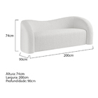 Sofá Curvo 3 Lugares Orgânico Sala Recepção Escritório Coréia