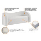 Sofá Curvo 3 Lugares Orgânico Sala Recepção Escritório Coréia