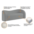 Sofá Curvo 3 Lugares Orgânico Sala Recepção Escritório Coréia