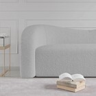 Sofá Curvo 3 Lugares Orgânico Sala Recepção Escritório Coréia