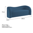 Sofá Curvo 3 Lugares Orgânico Sala Recepção Escritório Coréia