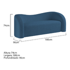 Sofá Curvo 3 Lugares Orgânico Sala Recepção Escritório Coréia