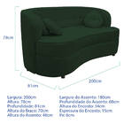 Sofá Curvo 3 Lugares Orgânico Sala Recepção Escritório Decora