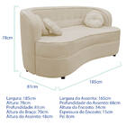 Sofá Curvo 3 Lugares Orgânico Sala Recepção Escritório Decora