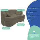 Sofá Curvo 3 Lugares Orgânico Sala Recepção Escritório Decora