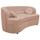 Sofá Curvo 3 Lugares Orgânico Sala Recepção Escritório Decora