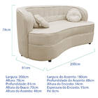 Sofá Curvo 3 Lugares Orgânico Sala Recepção Escritório Decora