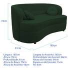 Sofá Curvo 3 Lugares Orgânico Sala Recepção Escritório Decora