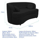 Sofá Curvo 3 Lugares Orgânico Sala Recepção Escritório Decora