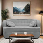 Sofá Curvo 3 Lugares Orgânico Sala Recepção Escritório Decora