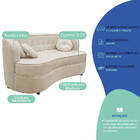 Sofá Curvo 3 Lugares Orgânico Sala Recepção Escritório Decora