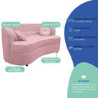 Sofá Curvo 3 Lugares Orgânico Sala Recepção Escritório Decora